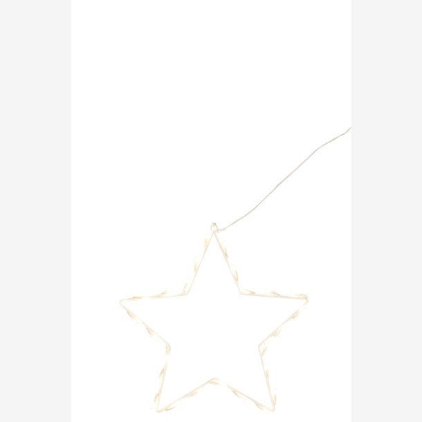 J-Line - Stjerne m/LED lys Hvid 30 x 30 cm.