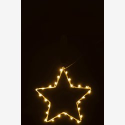 J-Line - Stjerne m/LED lys Hvid 30 x 30 cm.