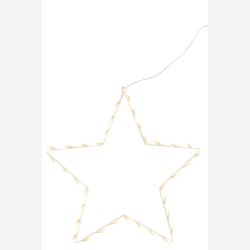 J-Line - Stjerne m/LED lys Hvid 40 x 40 cm.