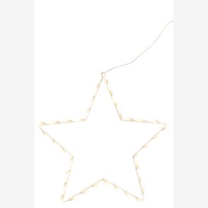 J-Line - Stjerne m/LED lys Hvid 40 x 40 cm.
