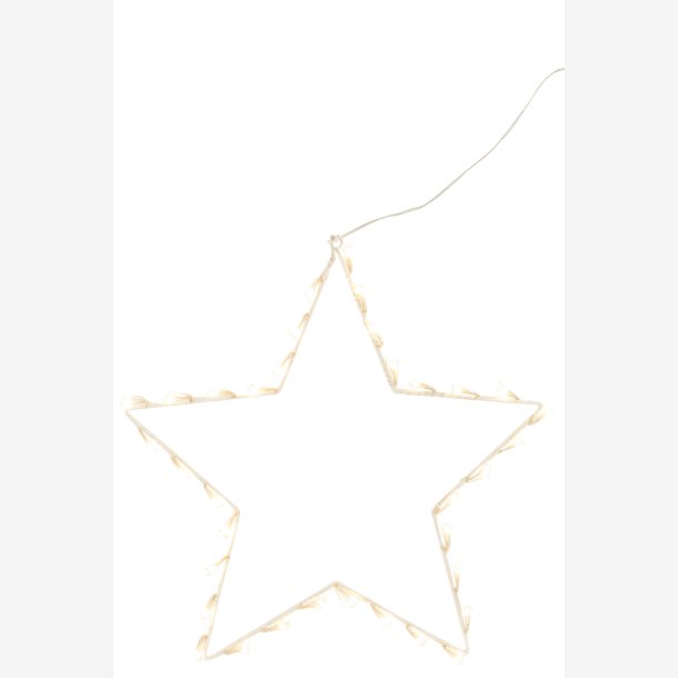J-Line - Stjerne m/LED lys Hvid 40 x 40 cm.