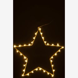 J-Line - Stjerne m/LED lys Hvid 40 x 40 cm.