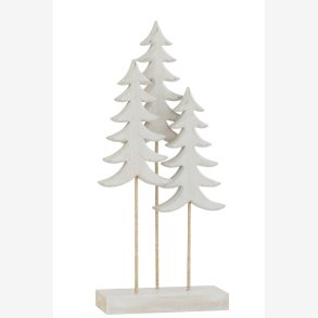 J-Line - Juletrer p fod tr Hvid/Guld H: 36 B: 16 D: 7 cm. 