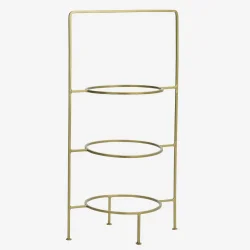 Madam Stoltz - Tallerken Etagere m/plads til 3 tallerkener H: 58 �: 25 cm. Messing/Jern