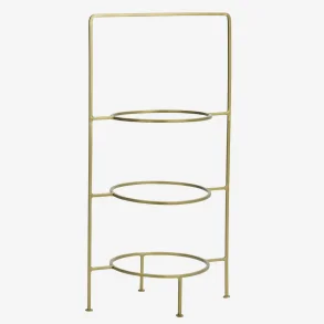Madam Stoltz - Tallerken Etagere m/plads til 3 tallerkener H: 58 �: 25 cm. Messing/Jern