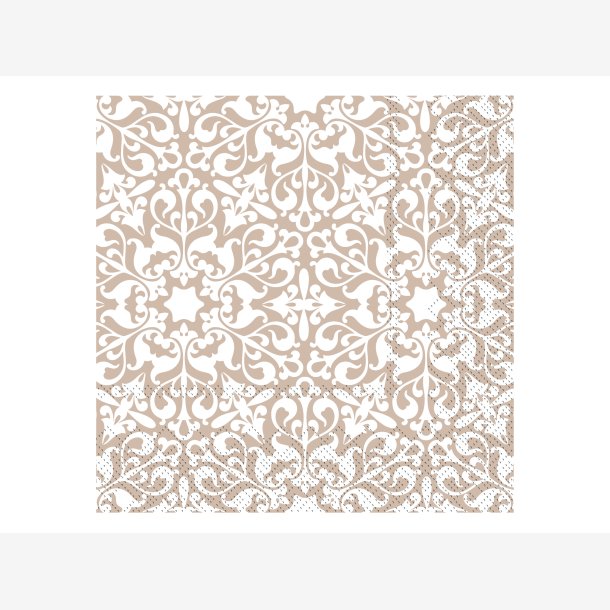 Chic Antique - Serviet m/mnster papir L: 16 B: 16 cm. Hr