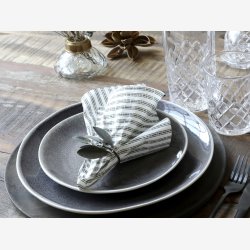 Chic Antique - Serviet m/striber papir L: 16 B: 16 cm Oliven