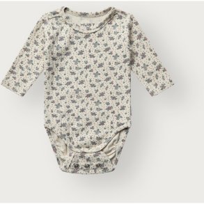 Hust&Claire - Body i Rib m. Blomster - Off White