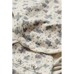Hust&Claire - Body i Rib m. Blomster - Off White