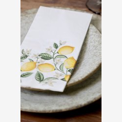 Chic Antique - Serviet m. citroner Hvid 16 stk. L20/B10 cm.