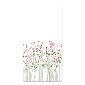 Chic Antique - Serviet m. gr�ftekantsblomster Sm� blomster Hvid 16 stk. L20/B10 cm.