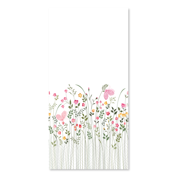 Chic Antique - Serviet m. gr�ftekantsblomster Sm� blomster Hvid 16 stk. L20/B10 cm.