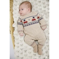 Hust &amp; Claire - Buksedragt - Beige m. julemotiver