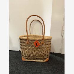 Madam Gr�skar - Strandtaske Gr�n mix 39x26 cm.