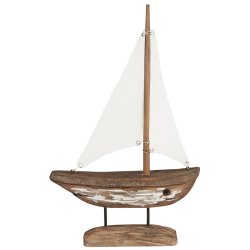Ib Laursen - Skib m/hvidt sejl &amp; Hvidt skrog Nautico B: 6,8 H: 40,5 L: 25,3 cm.