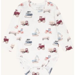 Hust &amp; Claire - Body LS m. landbrugsmaskiner -  Ivory