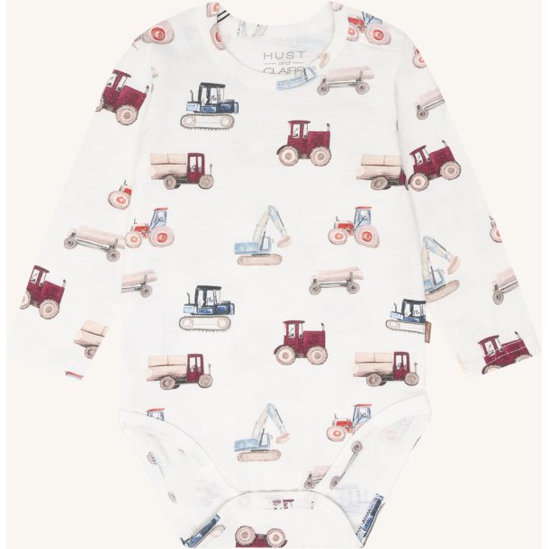 Hust &amp; Claire - Body LS m. landbrugsmaskiner -  Ivory