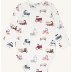 Hust &amp; Claire - Body LS m. landbrugsmaskiner -  Ivory