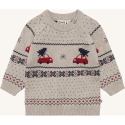 Hust &amp; Claire - Striksweater - Beige m. juledesign