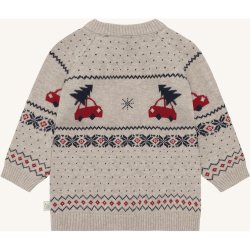 Hust &amp; Claire - Striksweater - Beige m. juledesign