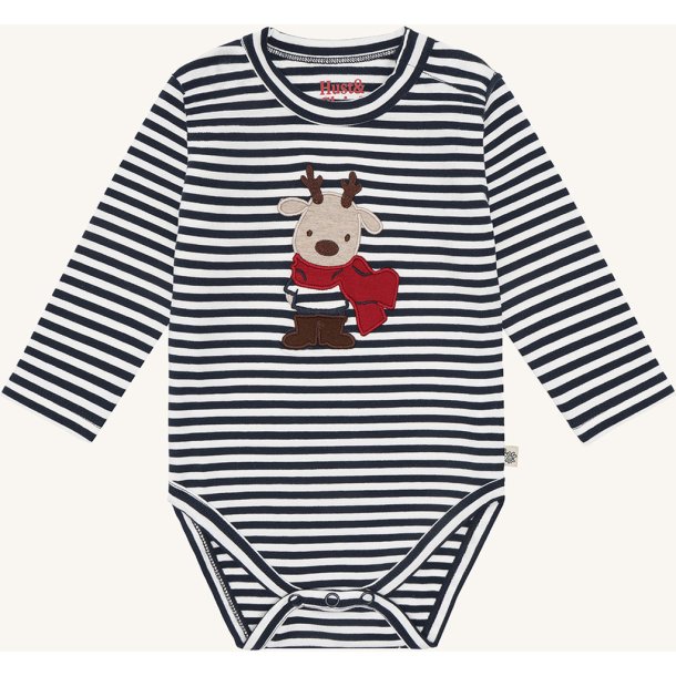Hust &amp; Claire - Body - Navy m. striber og rensdyr