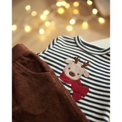 Hust &amp; Claire - Body - Navy m. striber og rensdyr