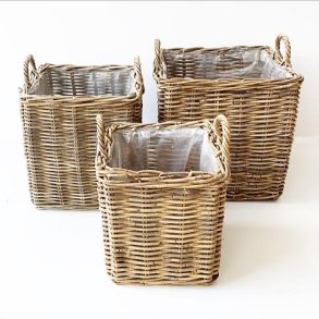 Aafod - Plantekurv Rattan Gr� m/plast
