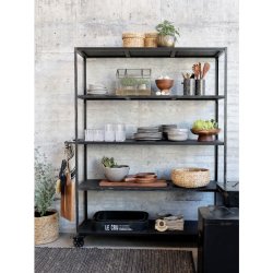 Chic Antique - Fejebakke m. kost H34/L23/B7,5 cm sort