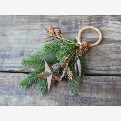 Chic antique Fleur grangren m/deko til ophng L:27cm. 