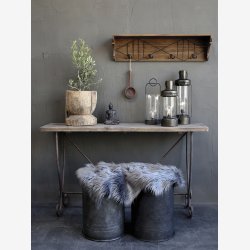 Chic Antique - Grimaud Ske m/hndtag &amp; jutesnor t/deko - genbrugstr L: 30 B: 15 cm.