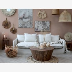 Chic Antique - Vifte t/dekoration Bambus H: 49 : 32 Brun