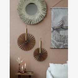 Chic Antique - Vifte t/dekoration Bambus H: 53 : 42 cm. Brun