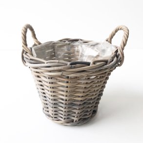 Aafod - Plantekurv Gr� Rattan m/�re