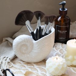 Chic Antique - Vase Musling Hvid Stentj H: 14 L: 17 B: 10 cm.