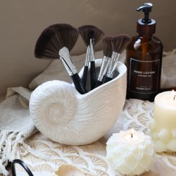 Chic Antique - Vase Musling Hvid Stentj H: 14 L: 17 B: 10 cm.