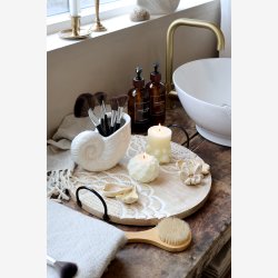 Chic Antique - Vase Musling Hvid Stentj H: 14 L: 17 B: 10 cm.