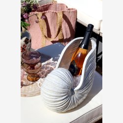 Chic Antique - Vase Musling Hvid Stentj H: 32,5 L: 38,5 B: 20 cm.