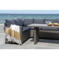 My Cozy House - Plaid sort/hvid/brun 130x170 cm.