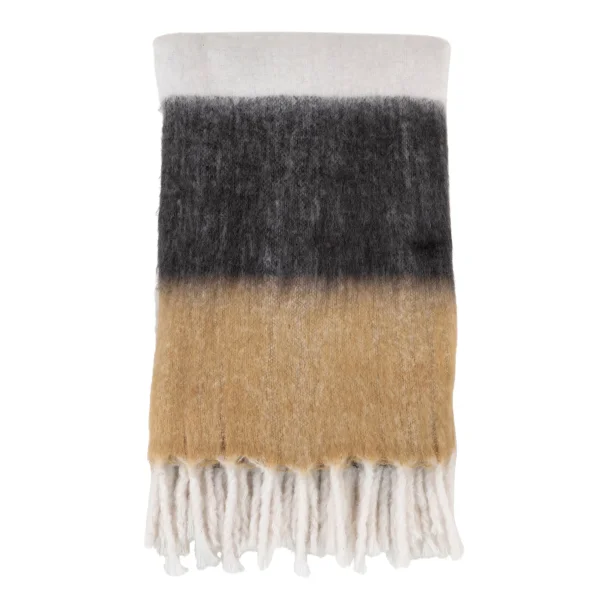 My Cozy House - Plaid sort/hvid/brun 130x170 cm.