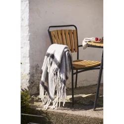 My Cozy House - Plaid uld mix, gr�/hvid 130x170 cm.