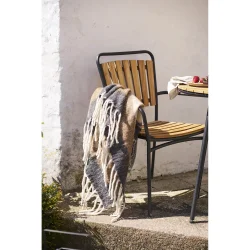 My Cozy House - Plaid uld mix, sort/brun 130x170 cm.