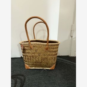 Madam Gr�skar - Strandtaske Br�ndt Gul 37x25cm.