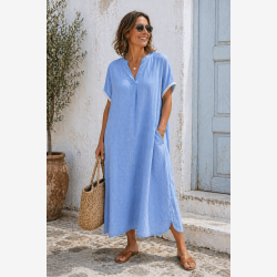 Tunika m. kant og lommer Lysebl� Onesize