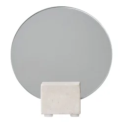 House Nordic - Bordspejl Glas/Travertin Natur �18x18 cm.