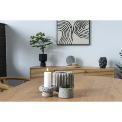 House Nordic - Bordspejl Glas/Travertin Natur �18x18 cm.