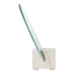 House Nordic - Bordspejl Glas/Travertin Natur �18x18 cm.