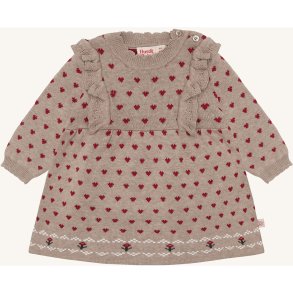 Hust & Claire - Kjole - Beige m. hjerter