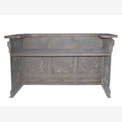 Chic Antique - Vintage disk til butik m/1 hylde Patineret mocca H118xB217xL76cm.