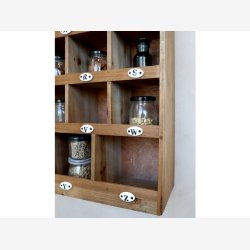 Chic Antique - Sorteringsreol til vg m/bogstaver H68xB51xL16,5cm Patineret/Naturlig.