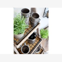 Chic Antique - Reol m/5 hylder og kurve Naturlig H170xB42xL70cm Grantr.